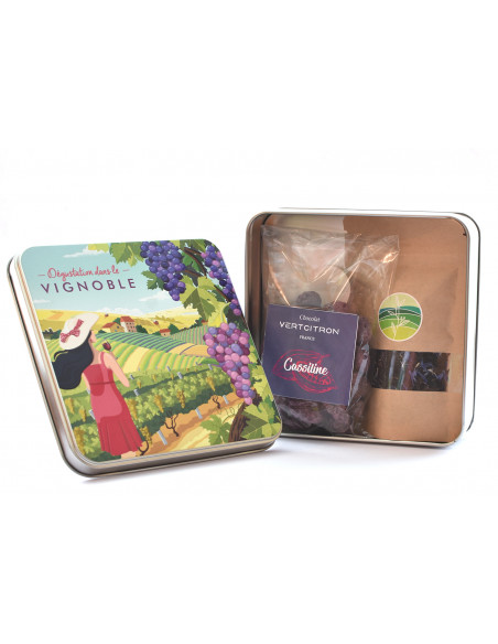 Coffret thé et chocolat - Boîte Vignoble Rouge