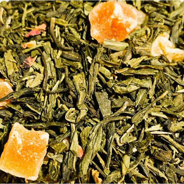 Thé vert aromatisé Perle d'Asie – jasmin & fruits - en vrac - zoom