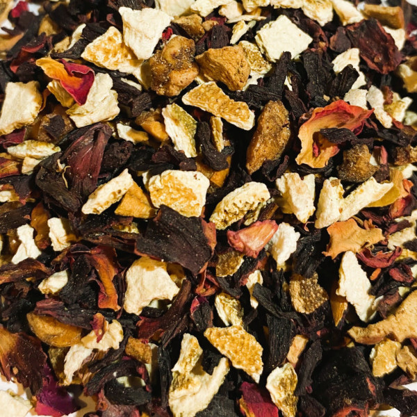 Infusion Hibiscus, Pomme, Orange, Cerise & Vanille – Chenapan - en vrac - zoom